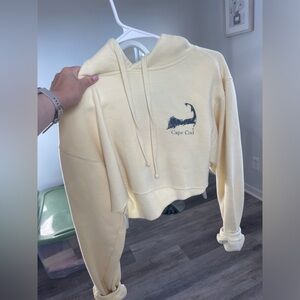Cape Cod Cropped Butter Yellow Hoodie